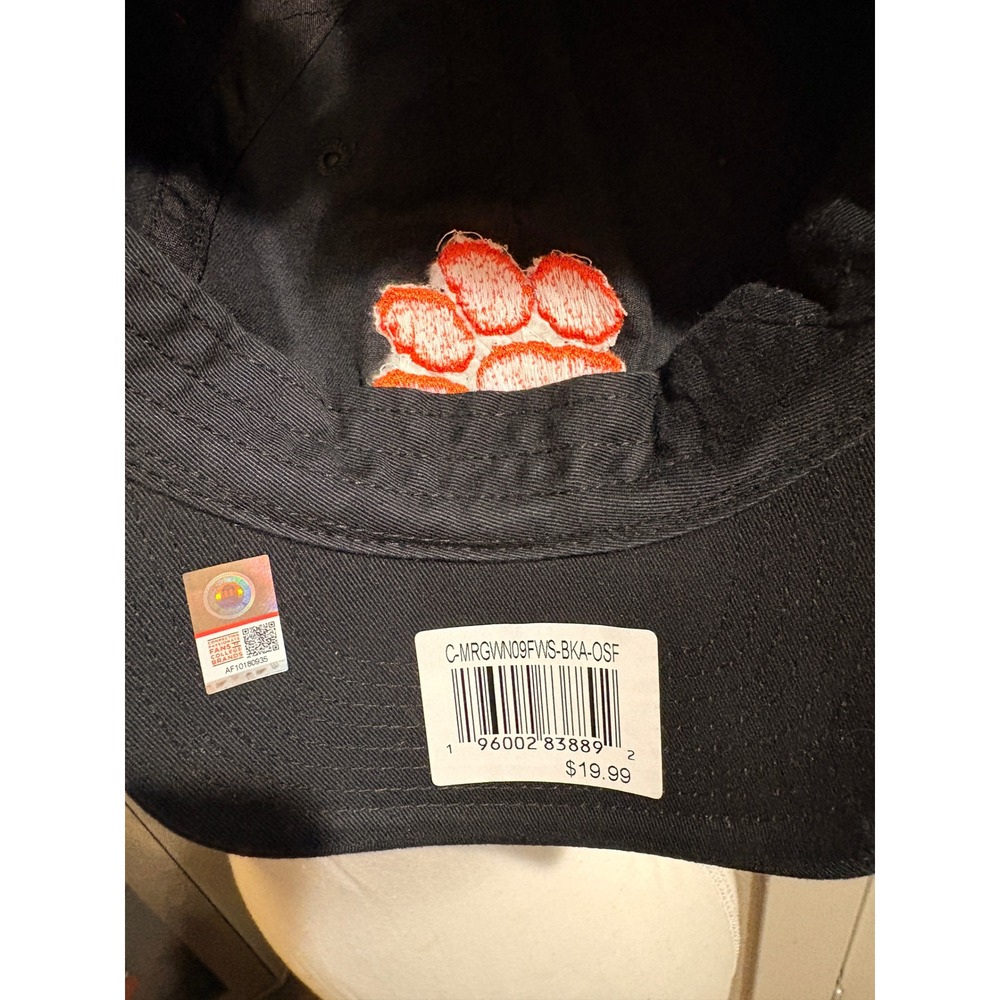 Fan Favorite Clemson Tigers Hat Black Adjustable Chenille Paw Logo Cap OSFA - Picture 7 of 7